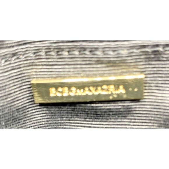 BCBG MaxAzria Black Satin Cat Face Embroidered Envelope Clutch Party Bag - Picture 11 of 16